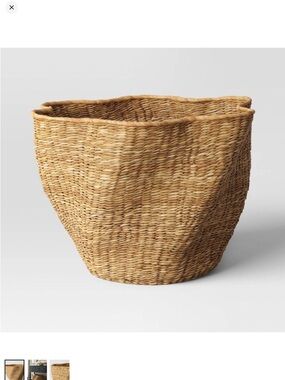 Threshold - Large Woven Scallop Edge Basket